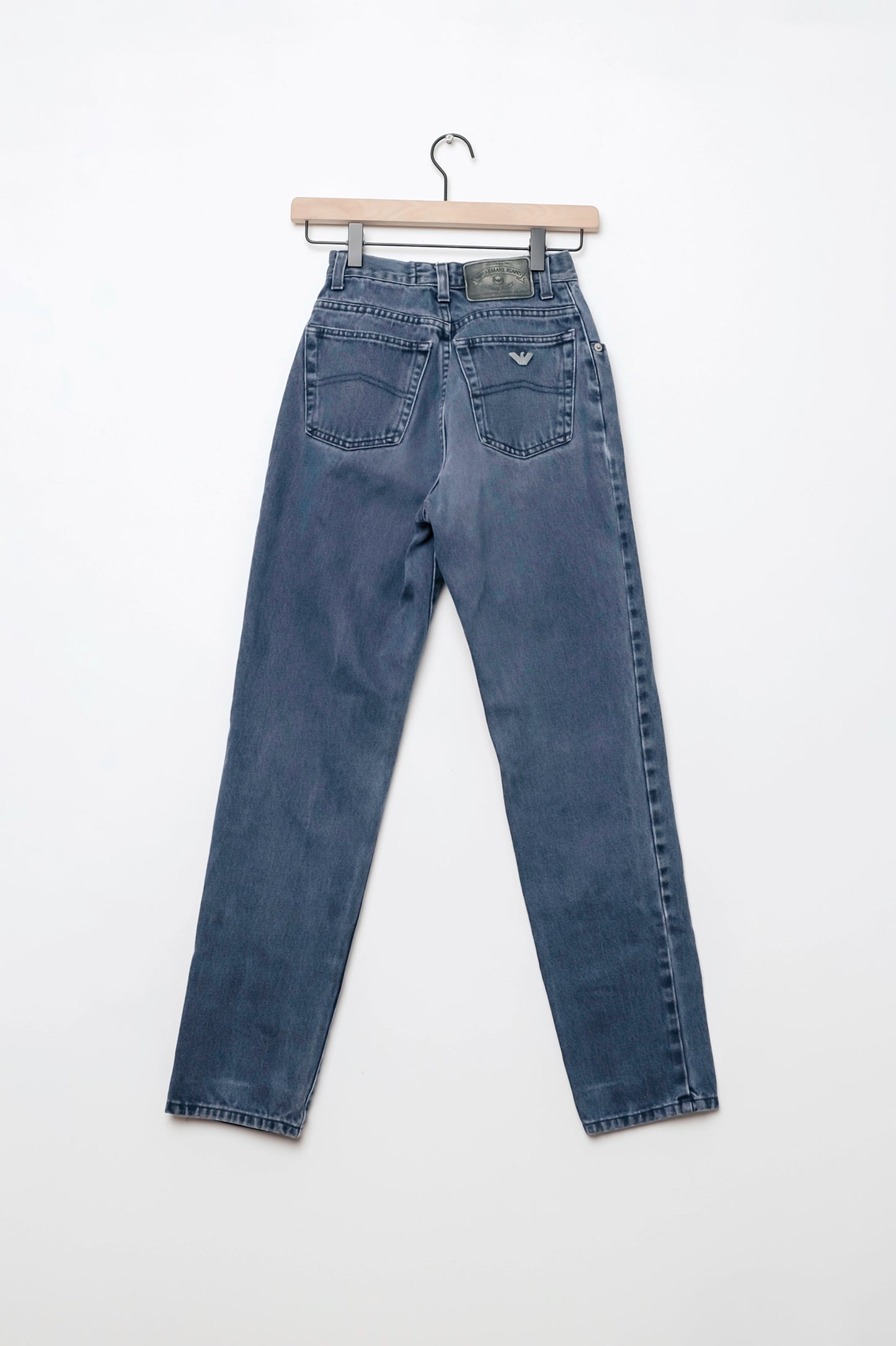 Giorgio Armani Blues Factor High Waisted 90's Jeans, Gray Blue Faded 23" Waist, 29" Inseam