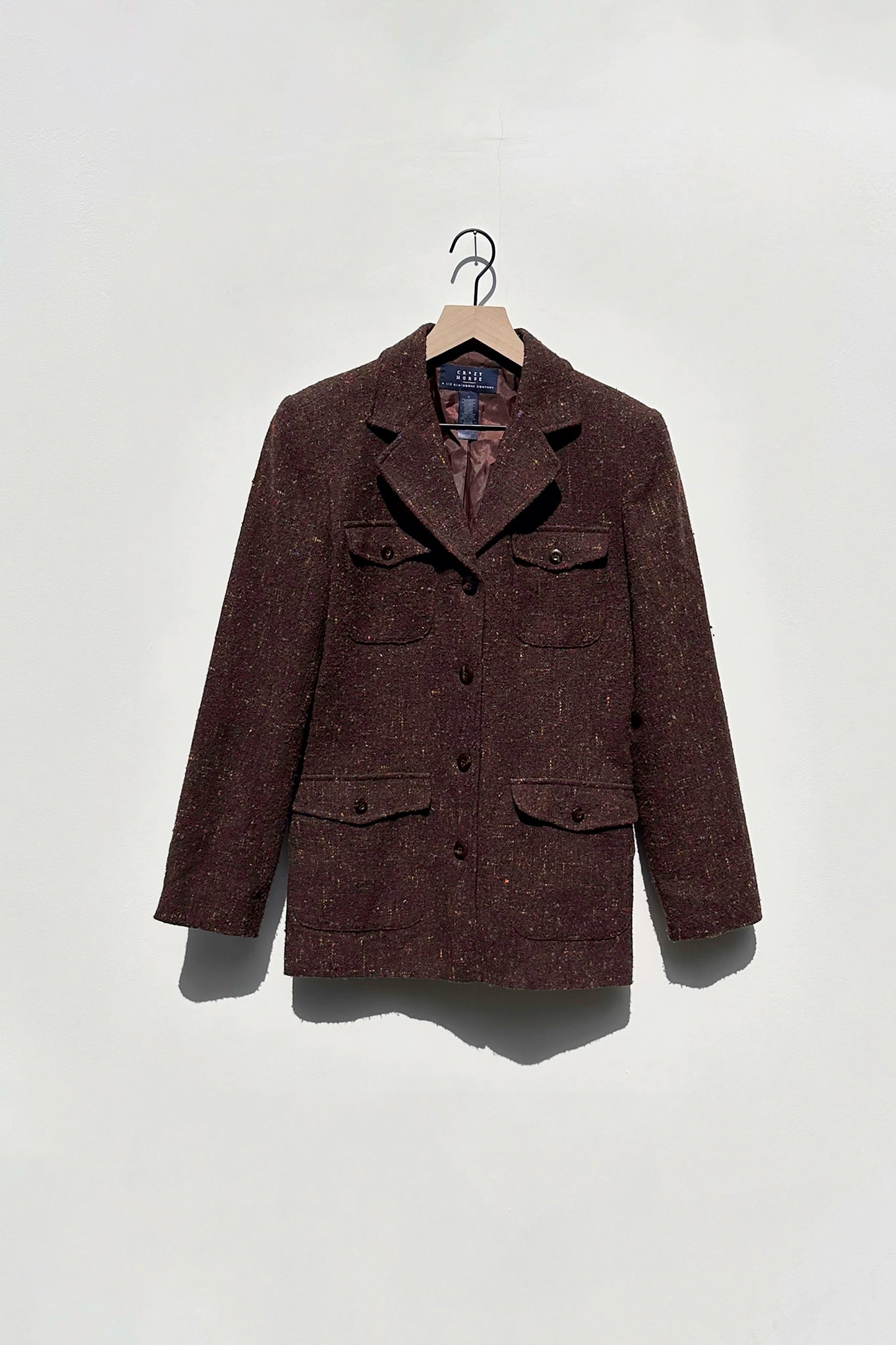 Liz Claiborne Brown Speckled Tweed Jacket US 6, 90's