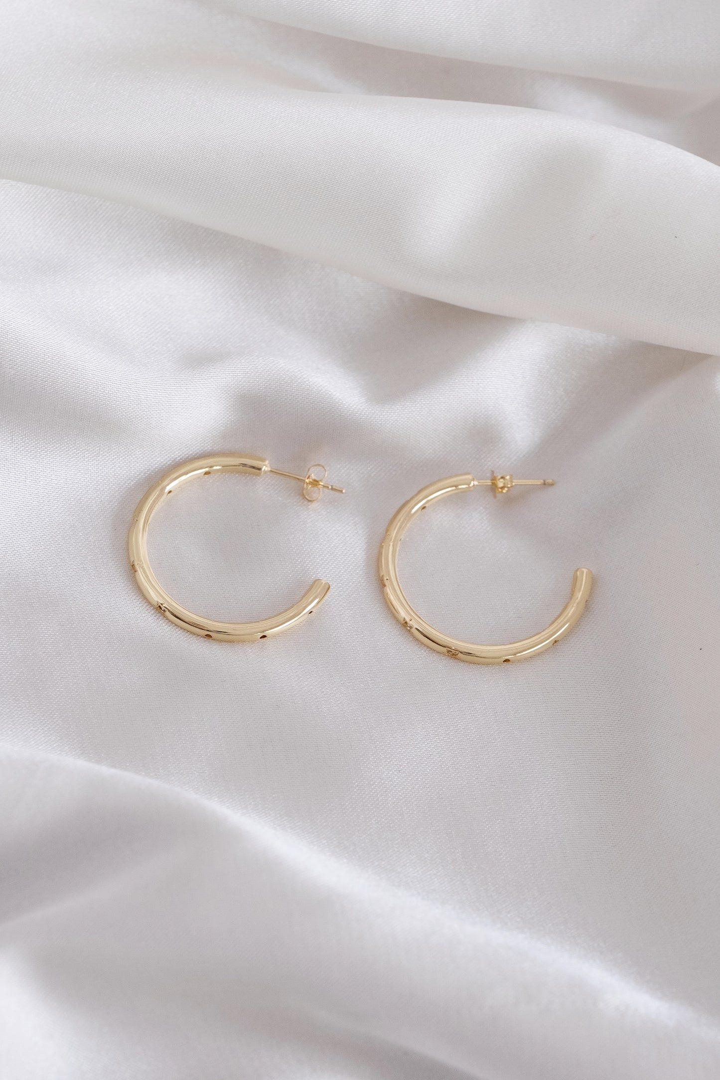 Gold-Filled Crystal Hoops