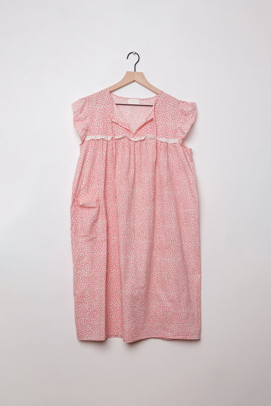 Pink Floral Cottagecore Nightgown Dress US 6 S/M 90's Easy Living
