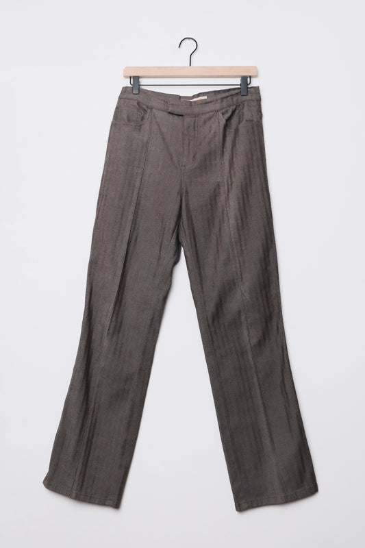 Faded Glory Mid Rise Brown Herringbone Bootcut Pants Stretch US 8, 90's