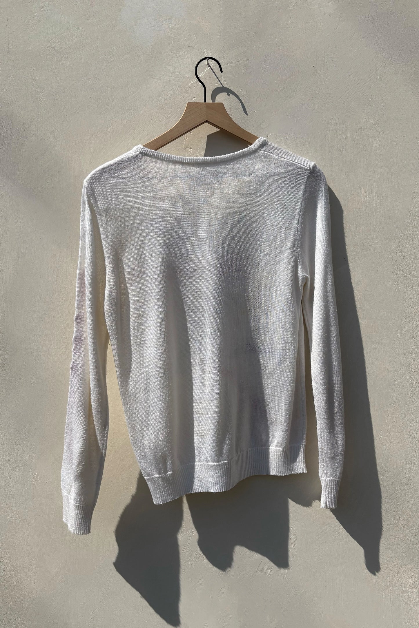 Naughty Embroidered French Words Long Sleeve Knit Top Cream Kitsch, US 4