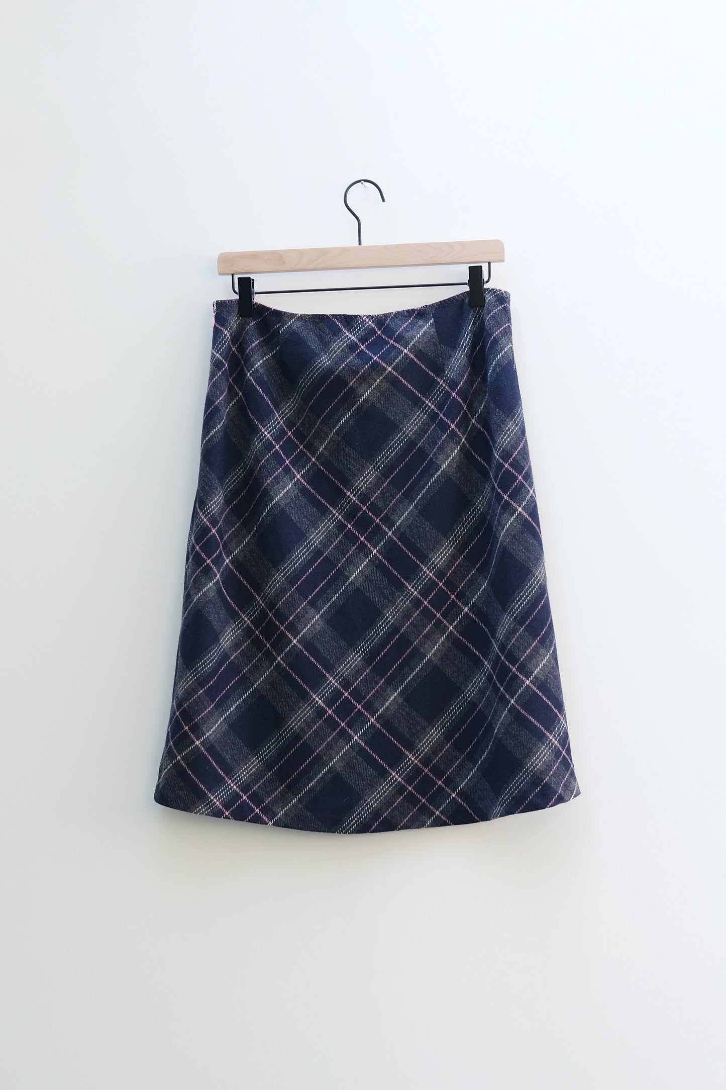 GAP 90s Plaid Knee-Length Skirt, Navy Pink Gray, Grunge, US Size 10