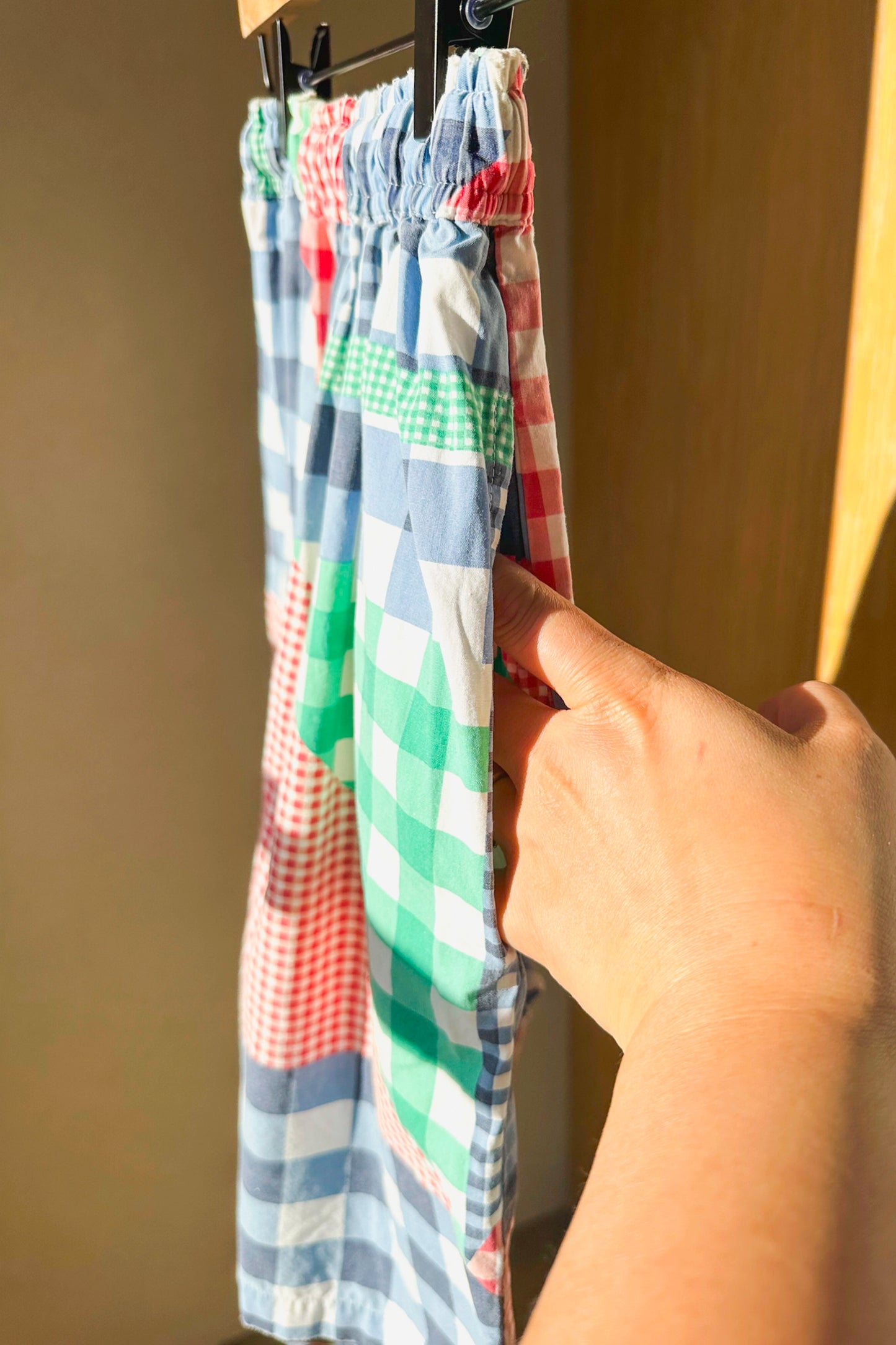 Gingham Patchwork Bloomers Shorts Cottagecore Red Blue Green US 6 S/M 90s