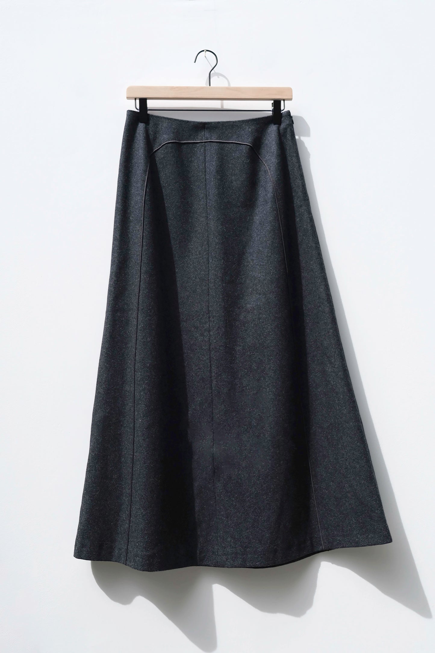 Harvé Benard Wool Grey Midi Skirt, 90's
