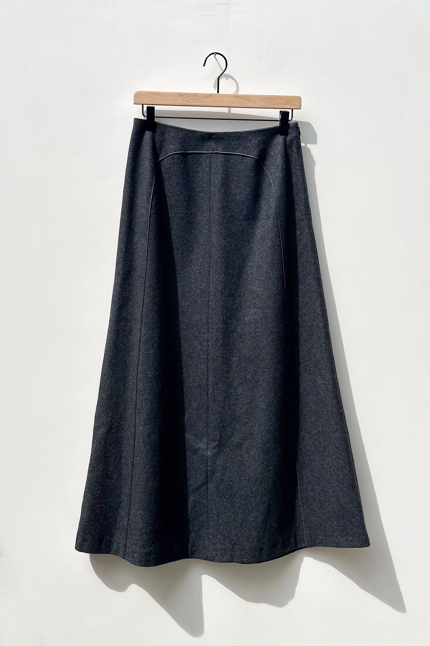 Harvé Benard Wool Grey Midi Skirt, 90's