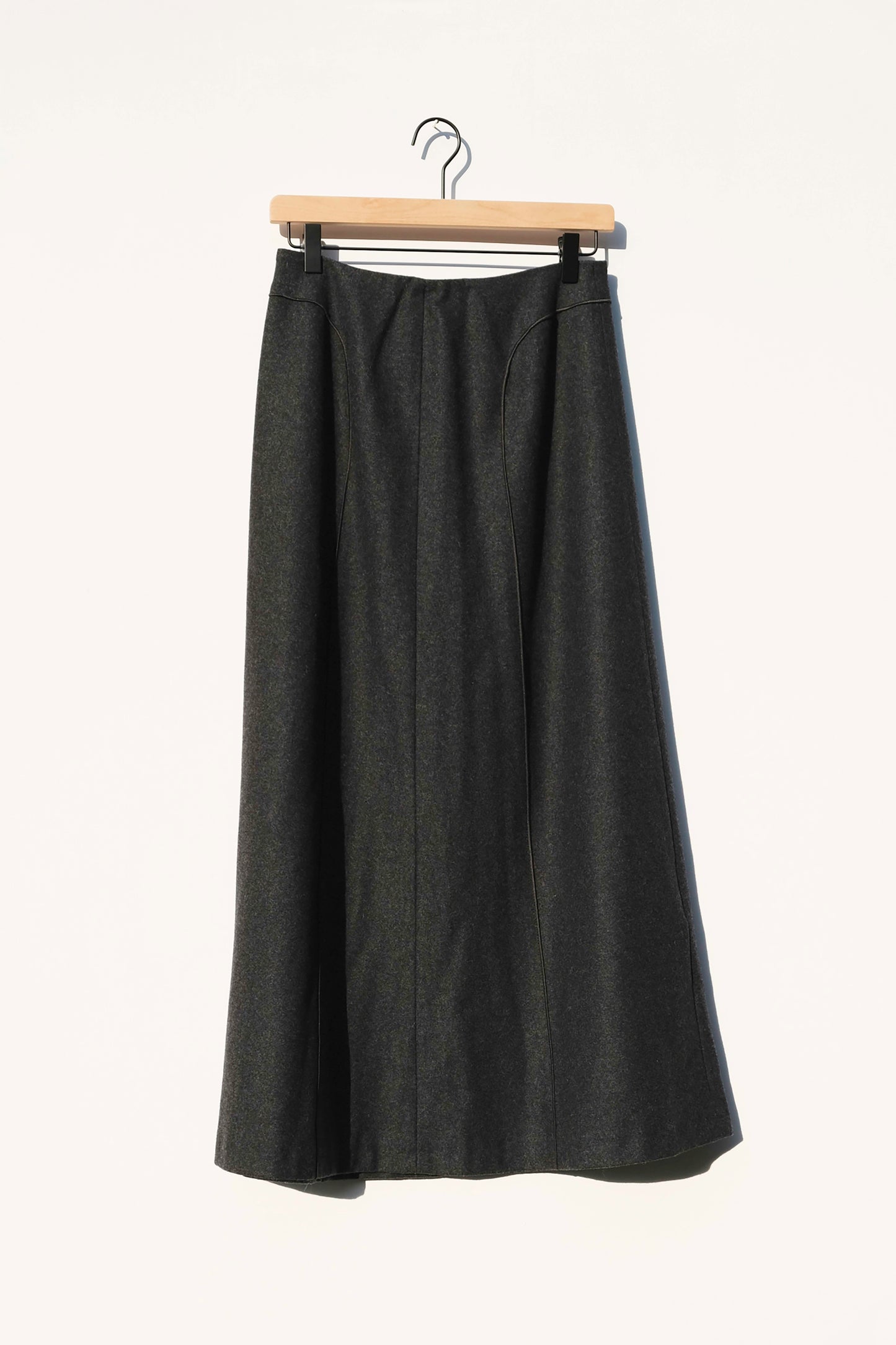 Harvé Benard Wool Grey Midi Skirt, 90's