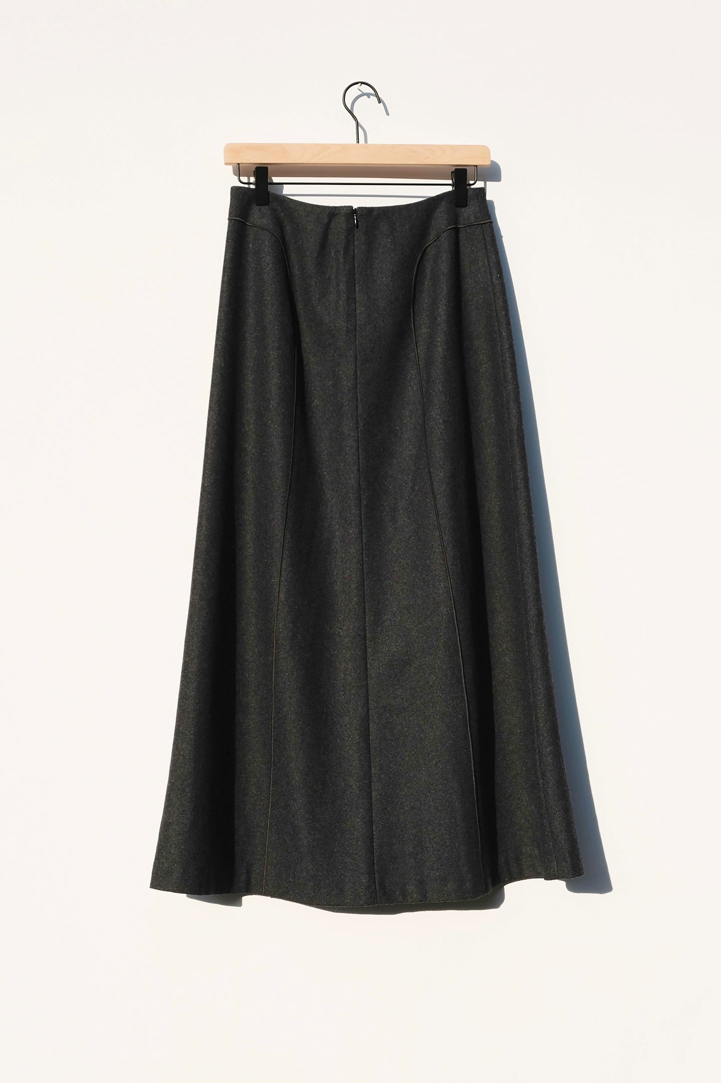 Harvé Benard Wool Grey Midi Skirt, 90's