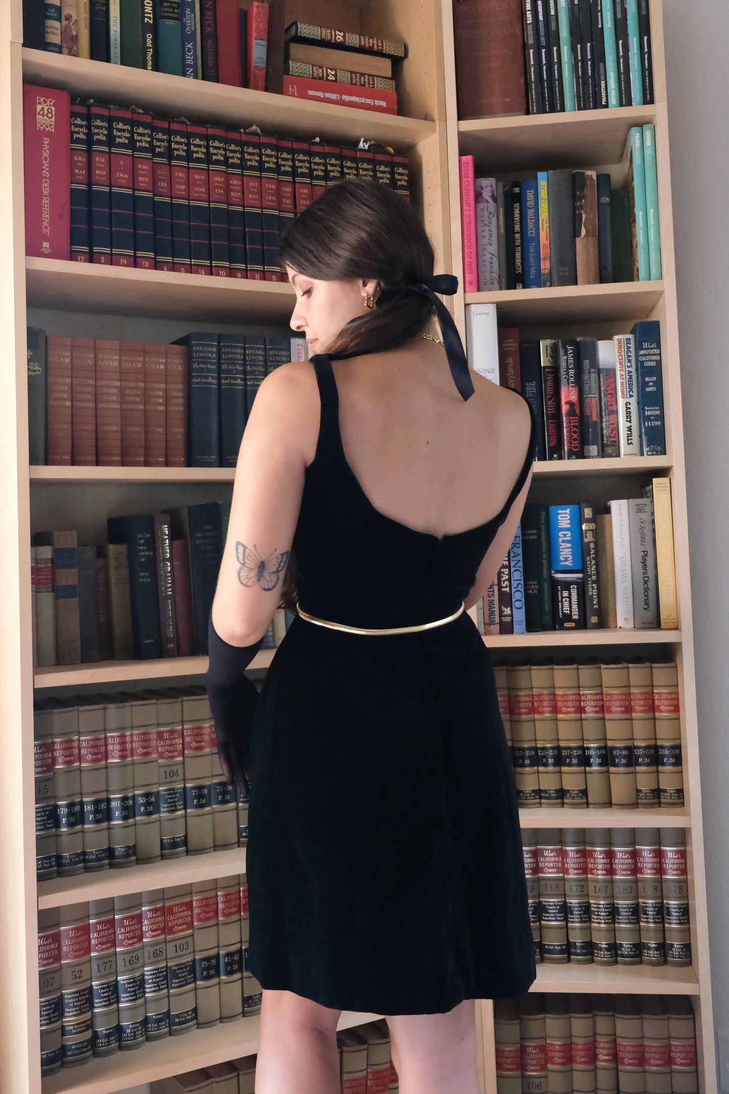 50's Velvet Pencil Sheath Dress, US 4 Julie Inc.
