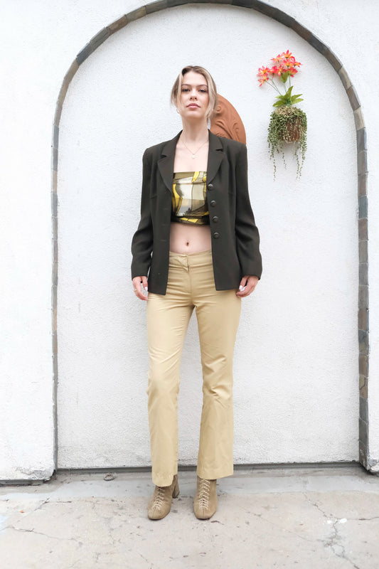 Kasper Olive Green Suit Jacket US 6, 90's Tailored