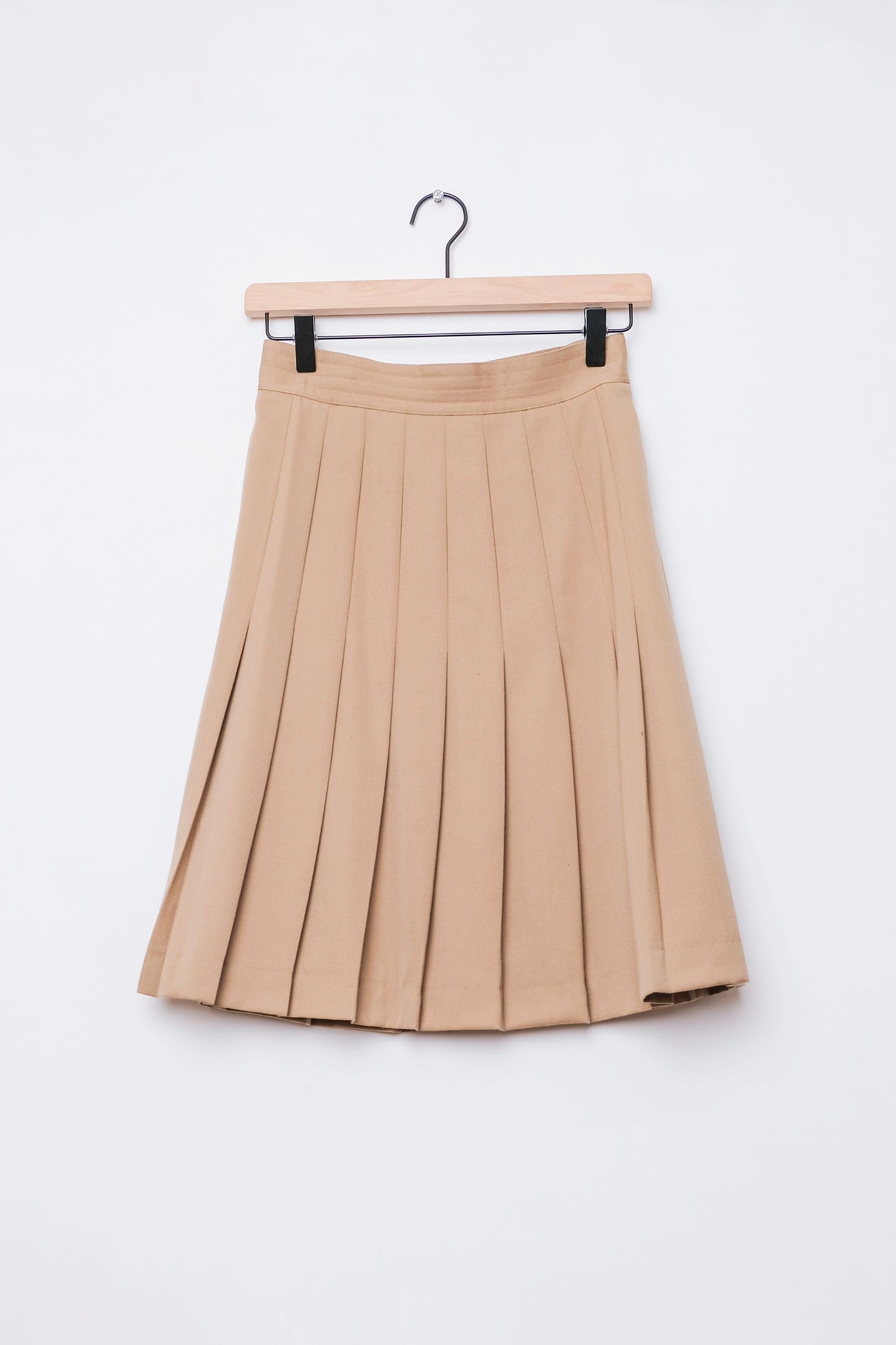 Harvé Benard Ltd Khaki Pleated Wool Skirt US 4, 90's