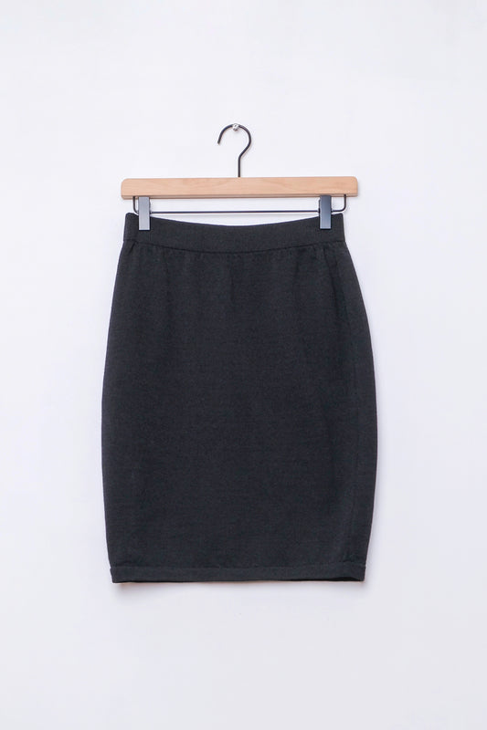 Tiffany Wool Blend Knit Black Mini Skirt US 10, 80's