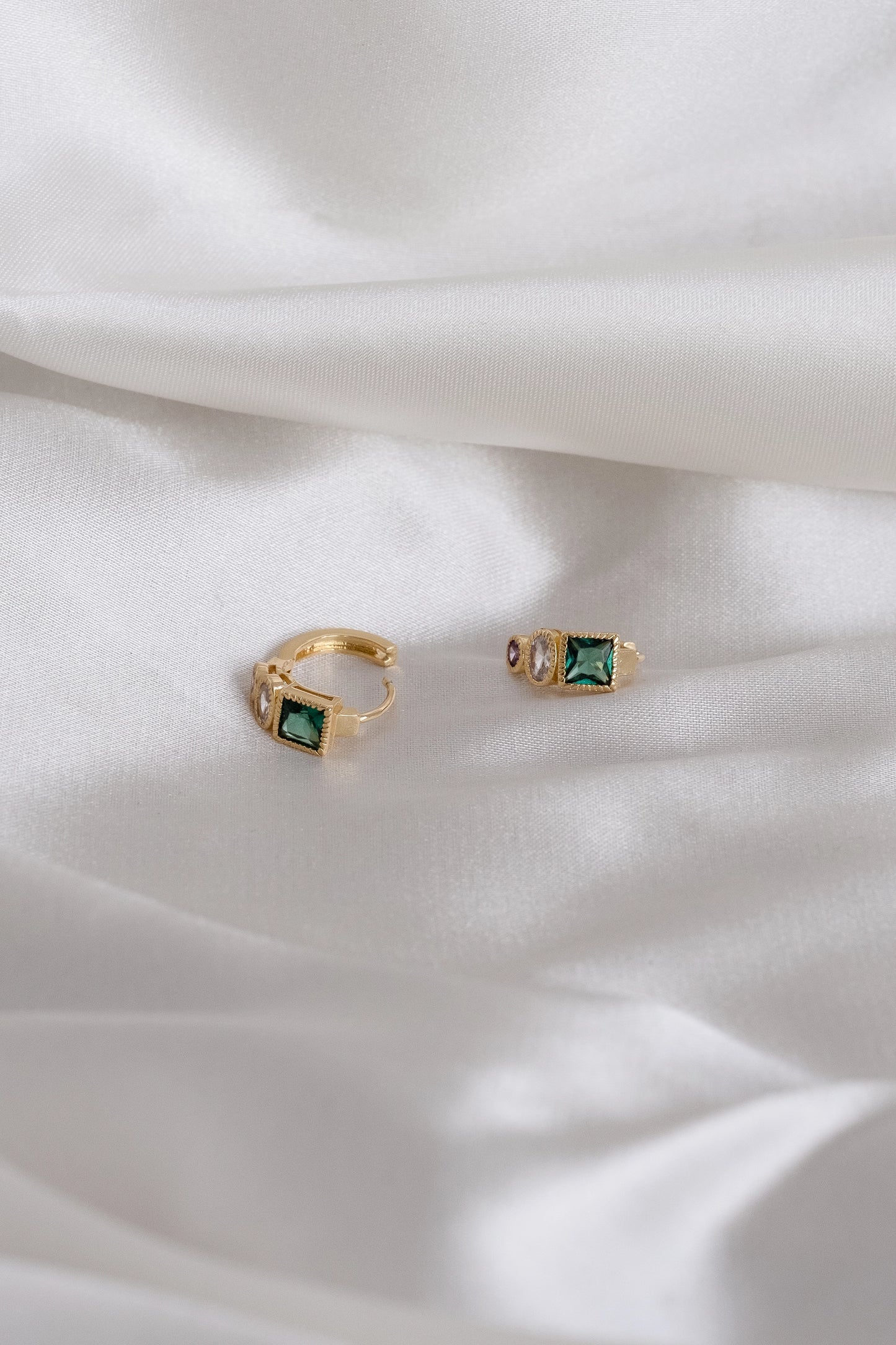 Emerald Multicolor Mini Hoops