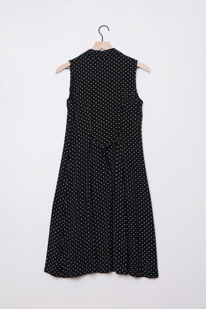 My Michelle Sleeveless Tiny Polka Dot Dress Black US 6, 90's
