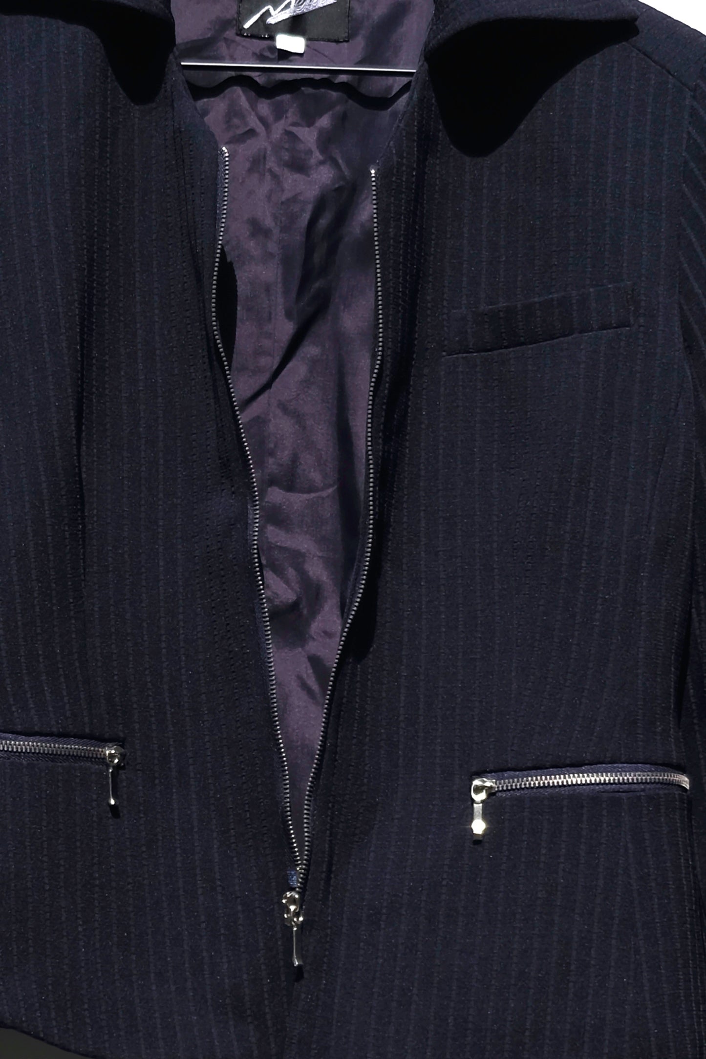 French Navy Ribbed Suit Skirt Set US 4, 90's Modern