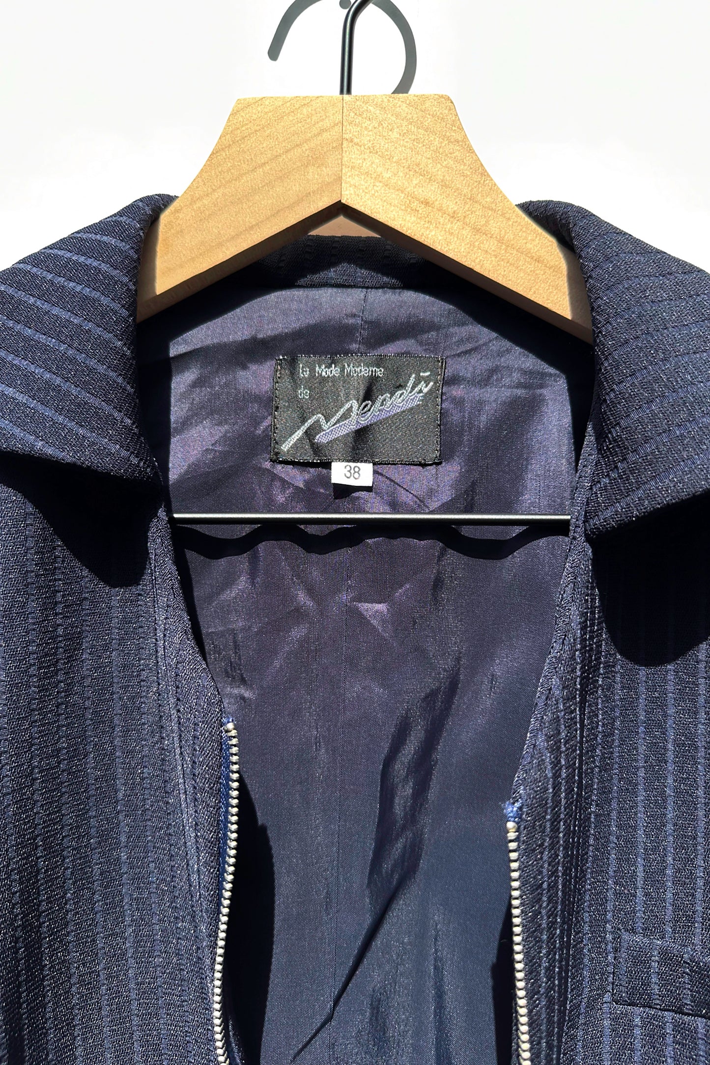 French Navy Ribbed Suit Skirt Set US 4, 90's Modern
