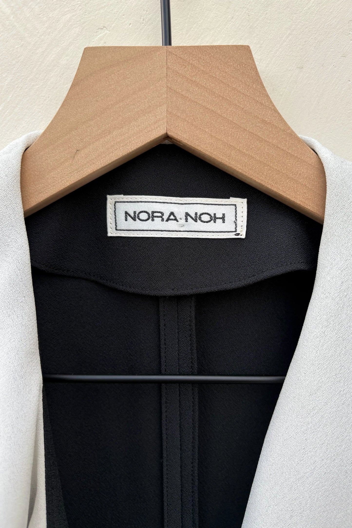 80's Nora Noh Black Pencil Dress, White Ruffle Collar US 6
