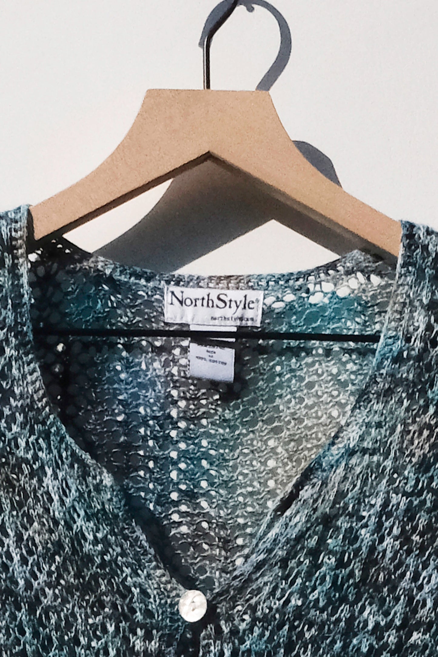 Crochet Blue Short Sleeve Cardigan