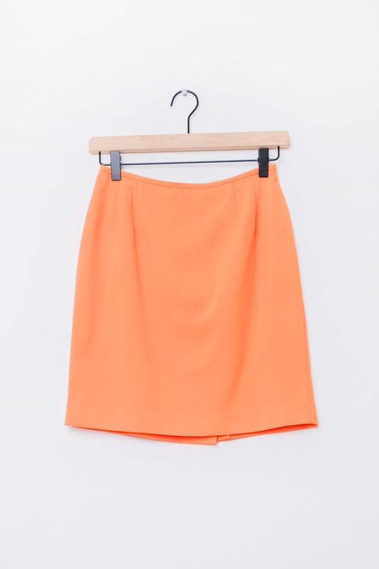 Neon Orange Mini Skirt Petite US 4 26", 90's Summer