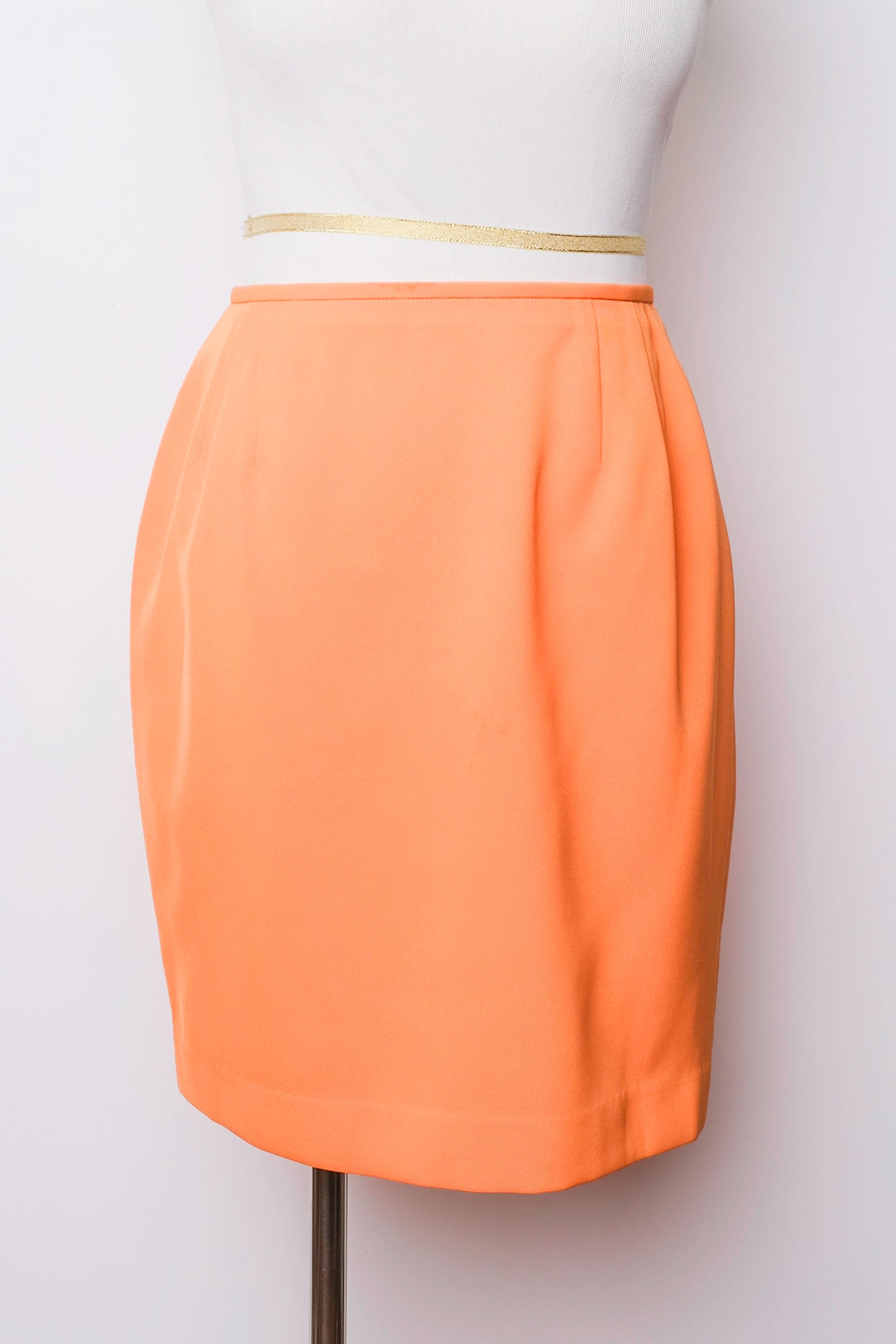 Neon Orange Mini Skirt Petite US 4 26", 90's Summer