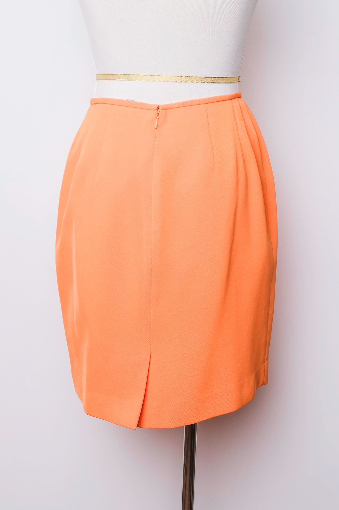 Neon Orange Mini Skirt Petite US 4 26", 90's Summer