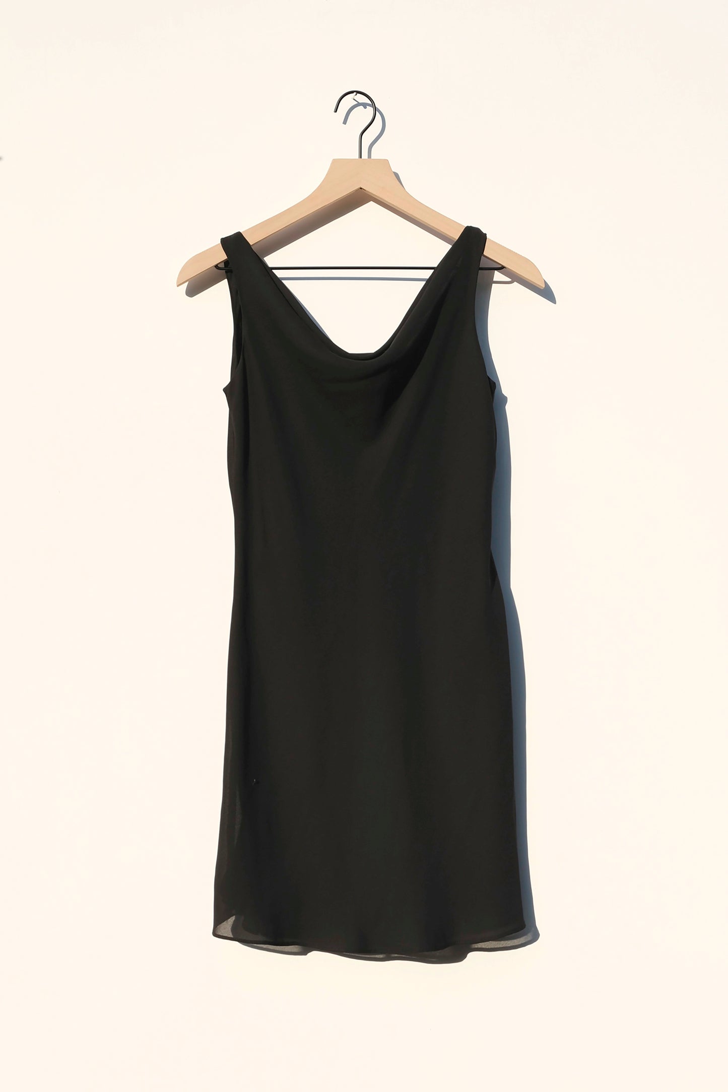 Cowl Neck Black Mini Dress, 90's