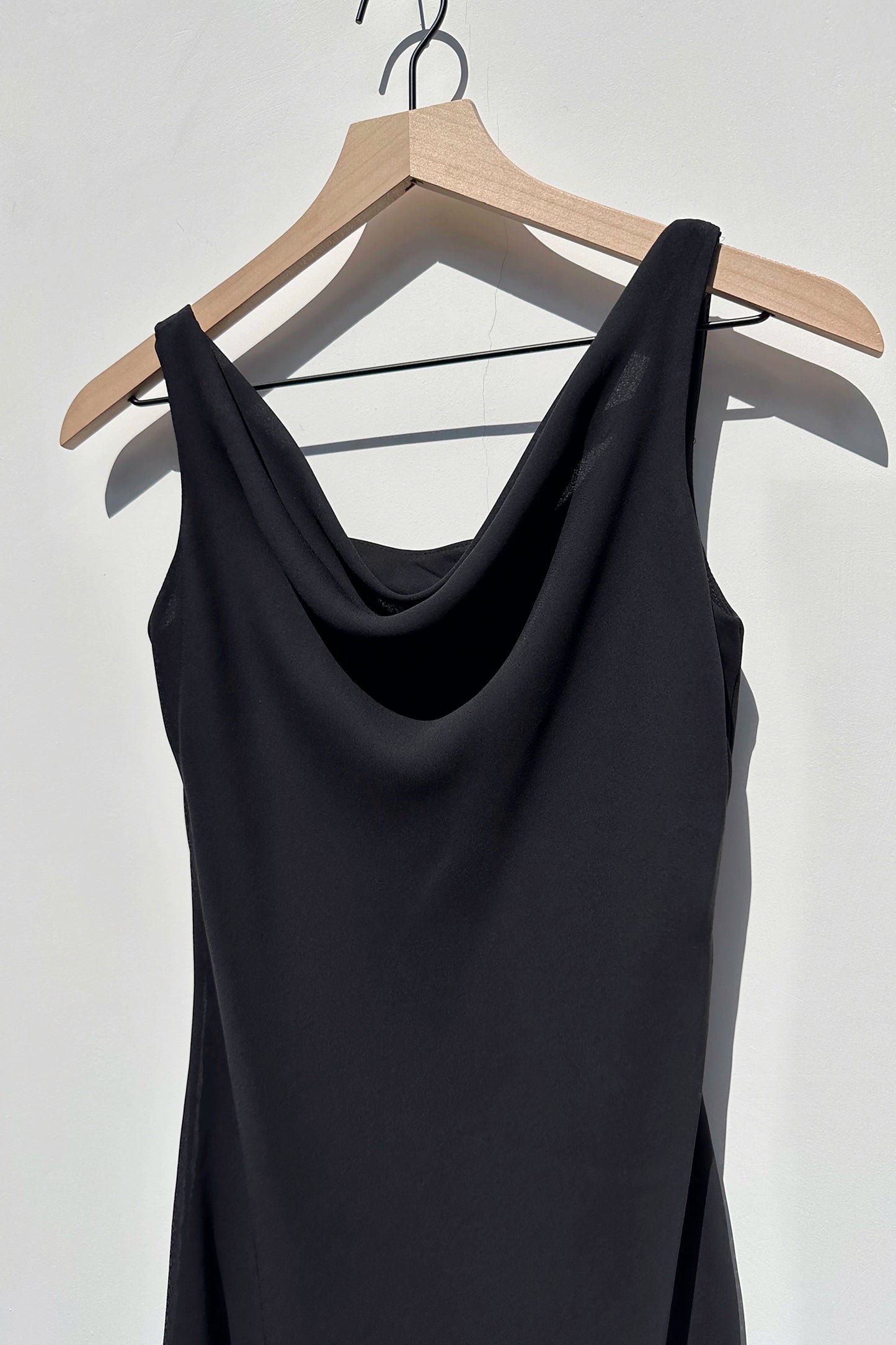 Cowl Neck Black Mini Dress, 90's
