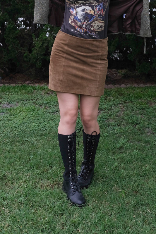 Polo Ralph Lauren Brown Suede Mini Skirt US 6