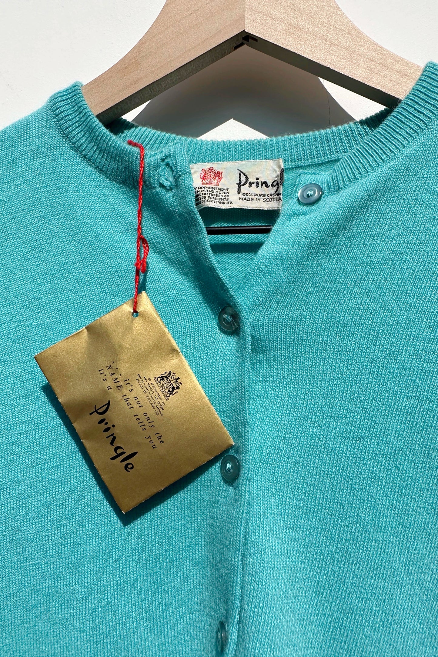 Pringle Cashmere Aqua Blue Cardigan, 60's