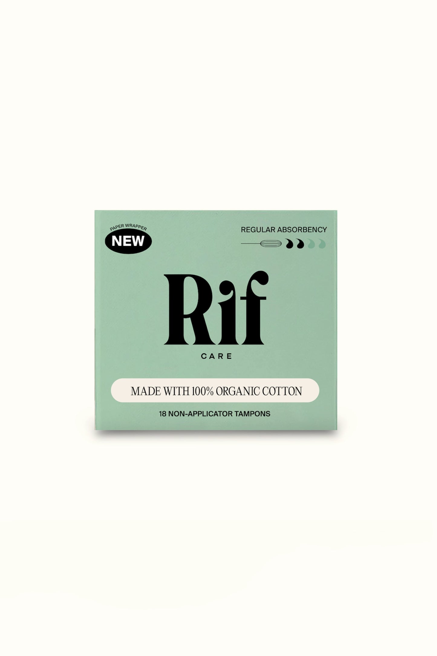 Organic Cotton No-Applicator Tampons, Regular Absorbency (18 ct)