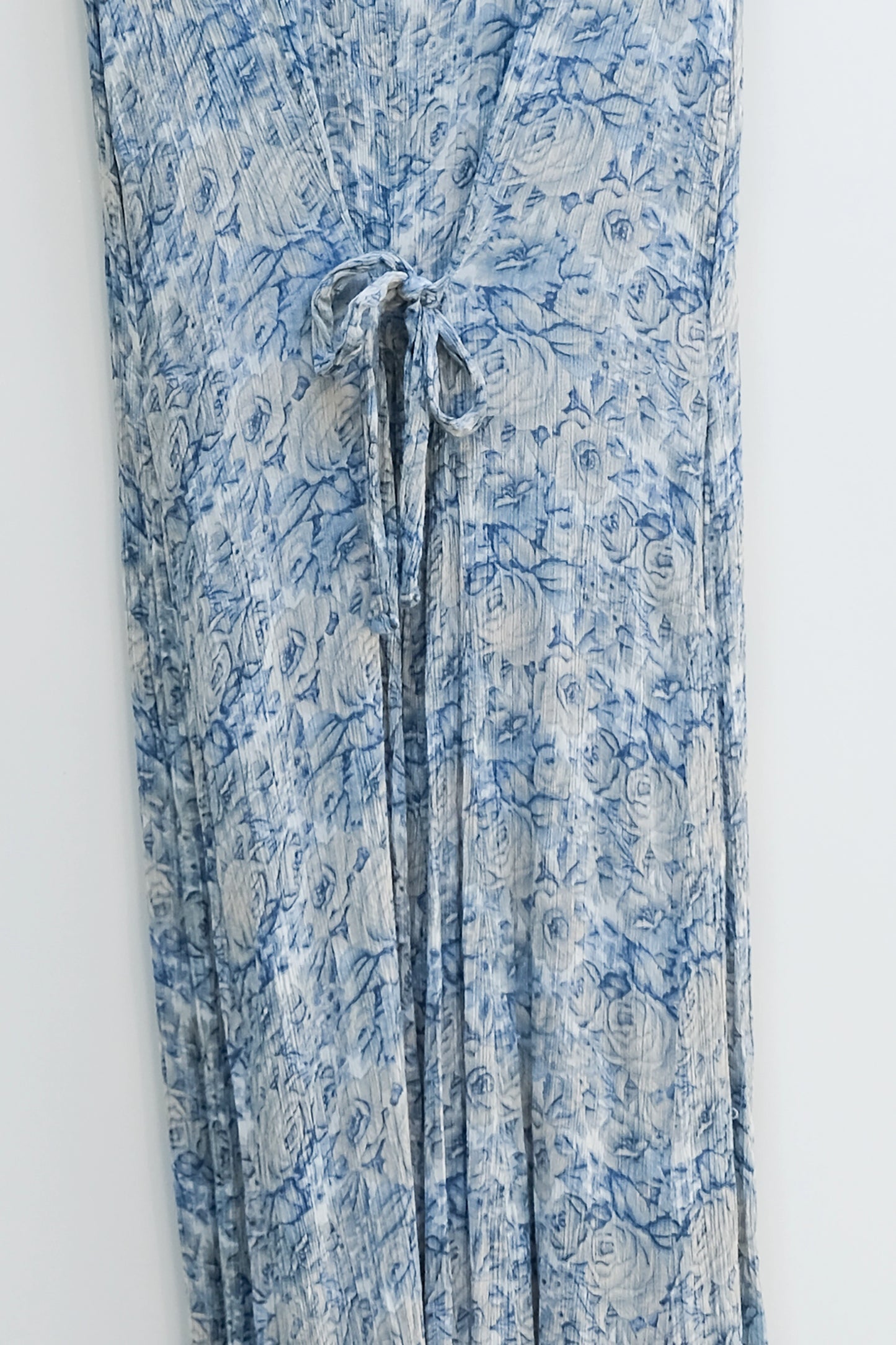 Starina Blue Floral Boho Maxi Dress 90's