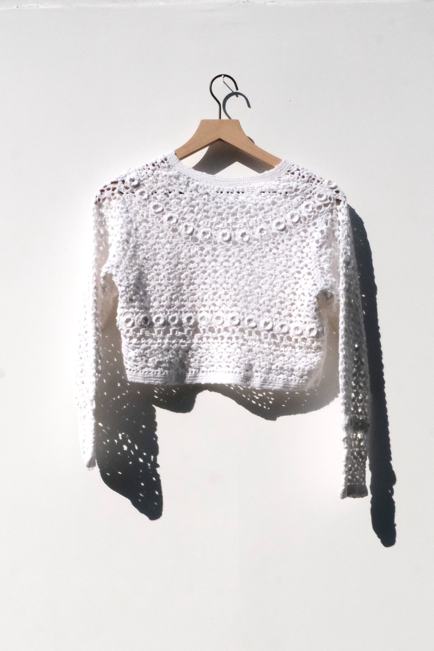 White Crochet Cropped Shrug