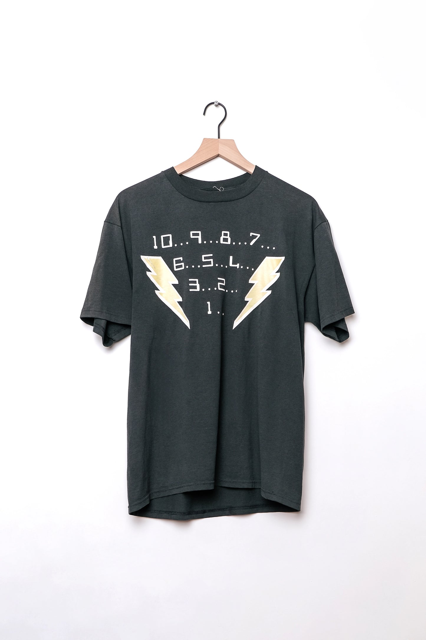 Y2K Team Countdown Faded Black 50/50 Poly Cotton T-Shirt M/L 90's