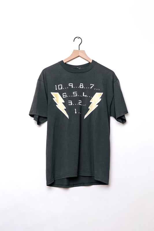 Y2K Team Countdown Faded Black 50/50 Poly Cotton T-Shirt M/L 90's