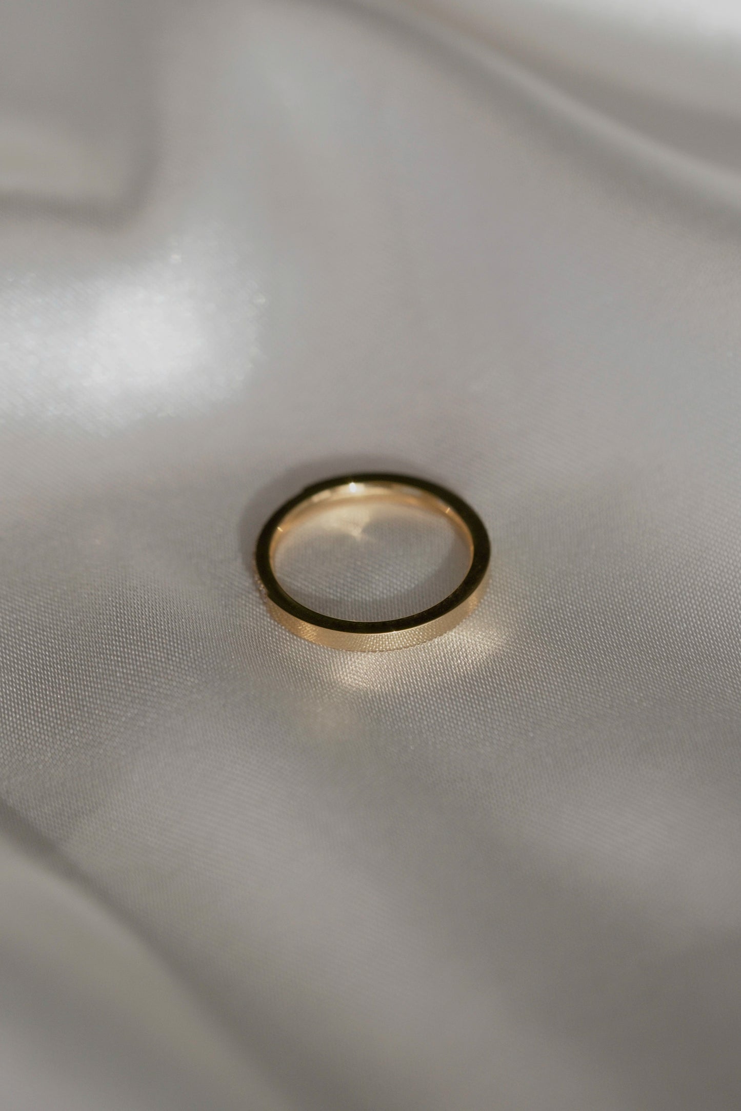 Crystal Gold Band Ring - cream