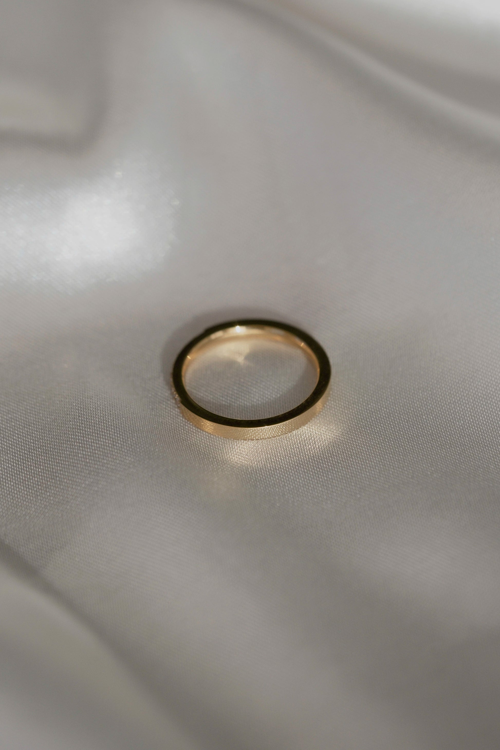 Crystal Gold Band Ring - cream