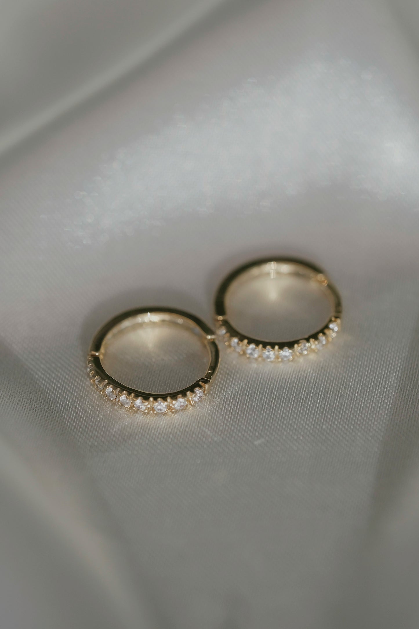 Cher Crystal Hoops - cream
