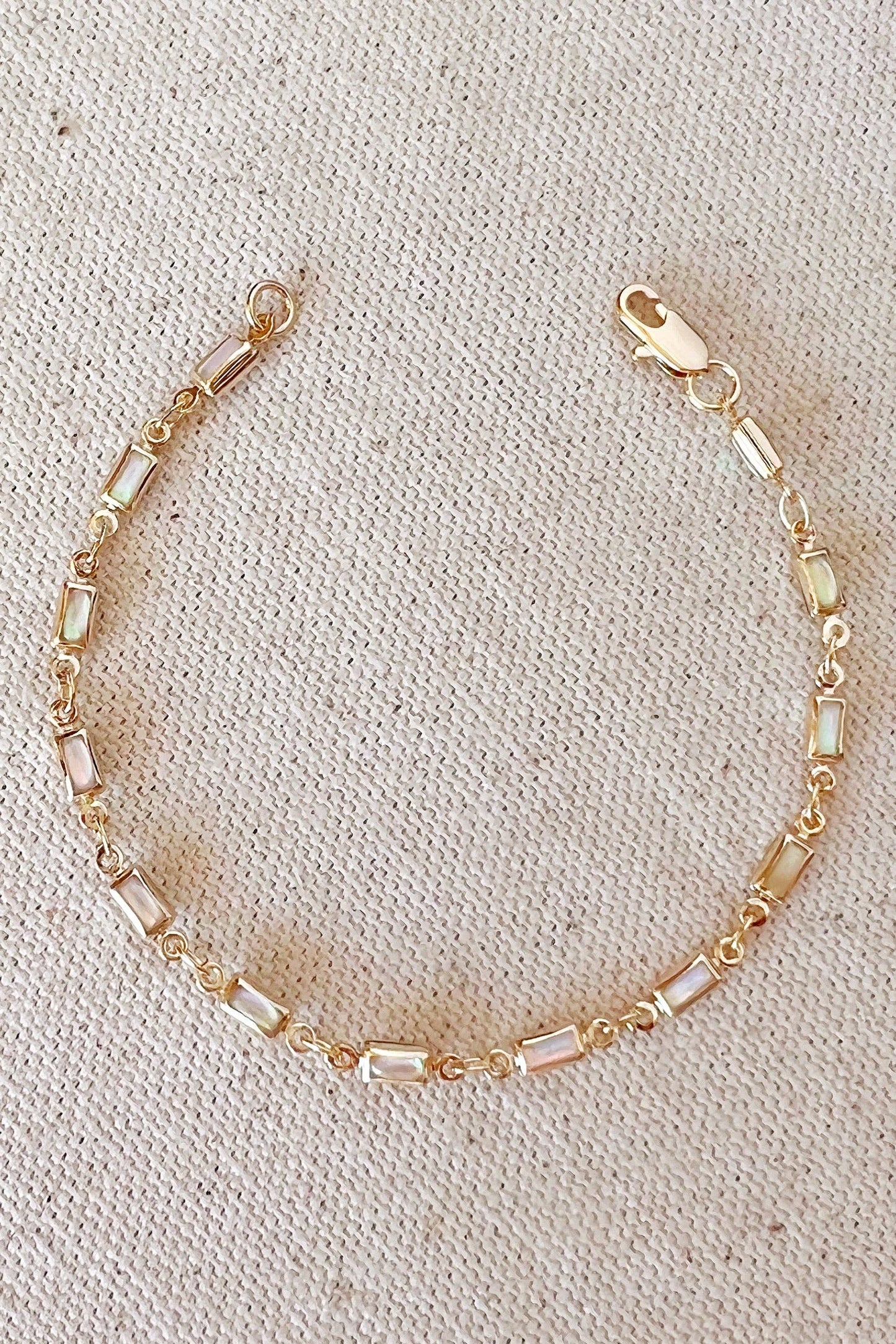 Dainty Opal Bracelet - cream