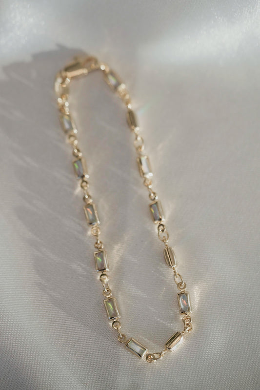 Dainty Opal Bracelet - cream