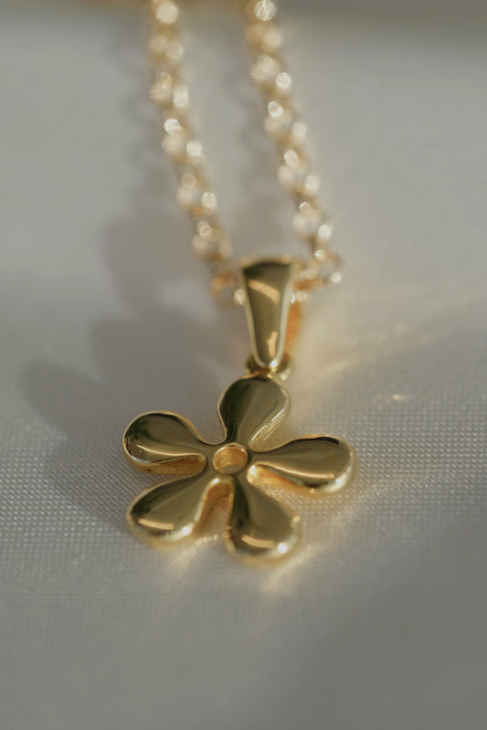 70's daisy charm gold-filled sterling silver