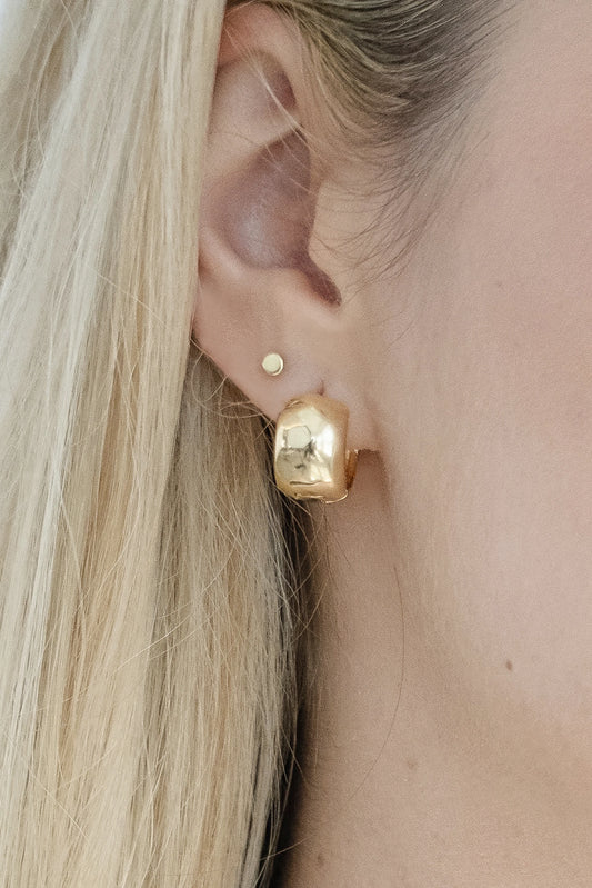 Diana Clicker Hoop Earrings - cream