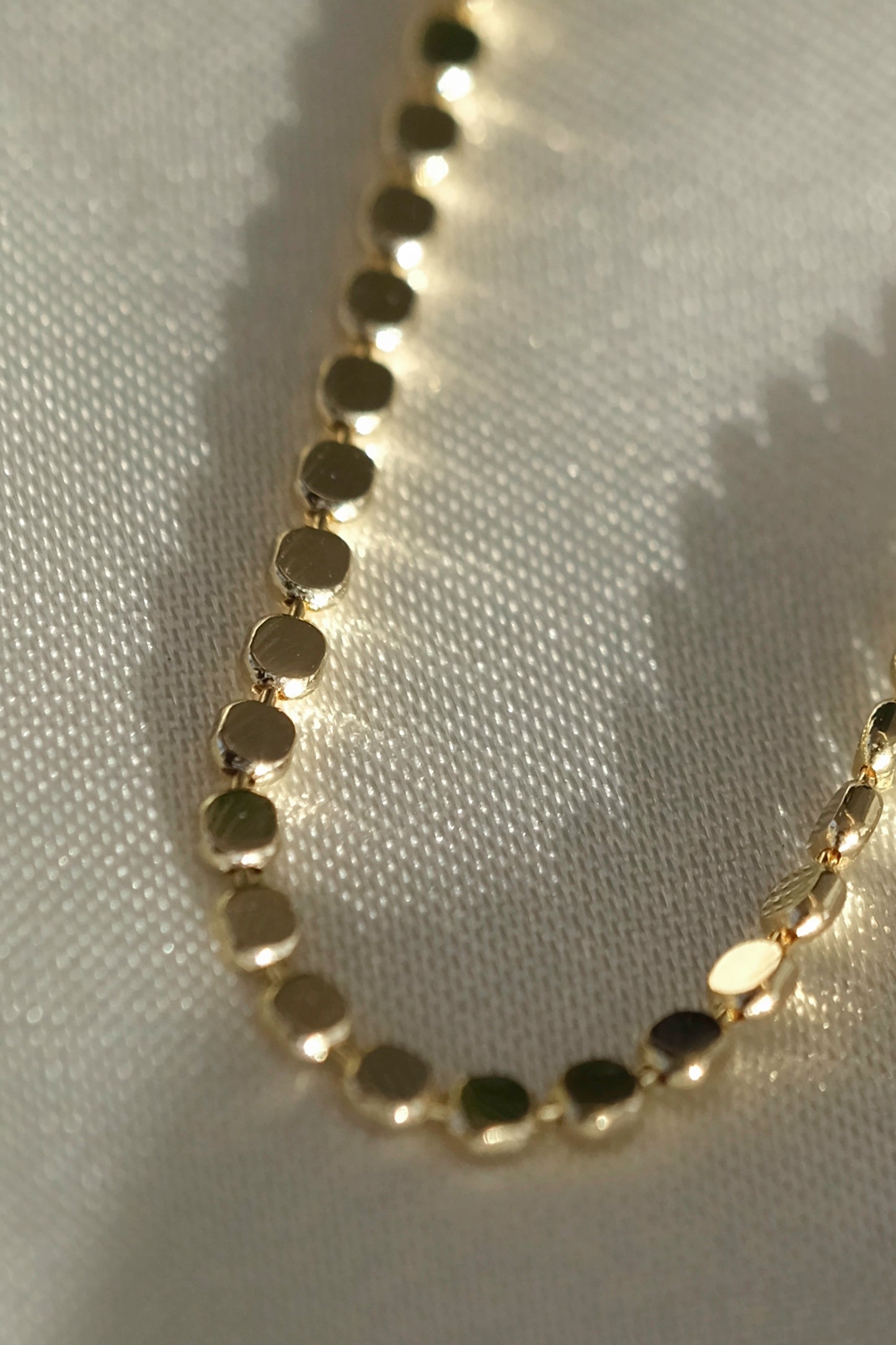 Flat Ball Chain Necklace - cream