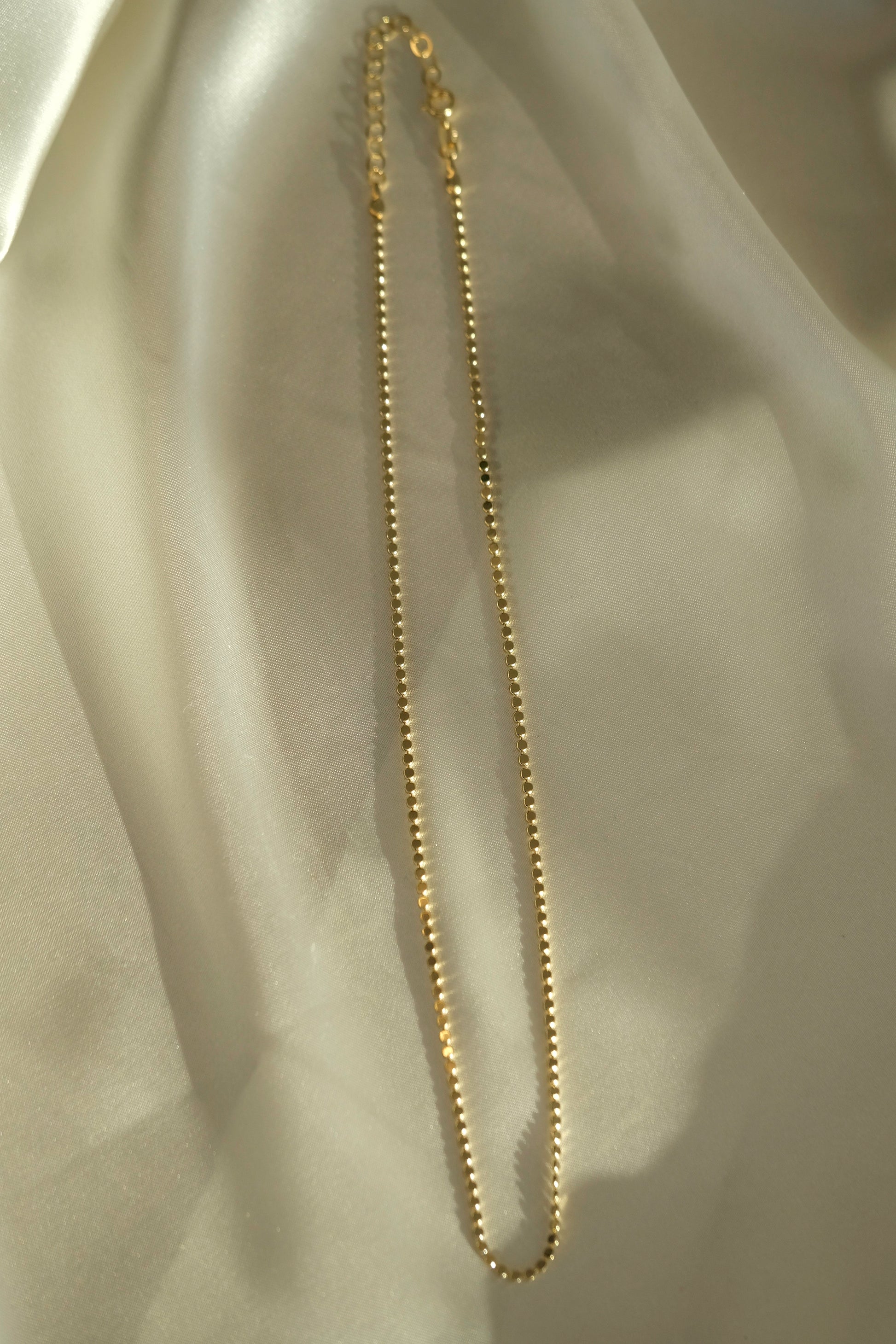 Flat Ball Chain Necklace - cream