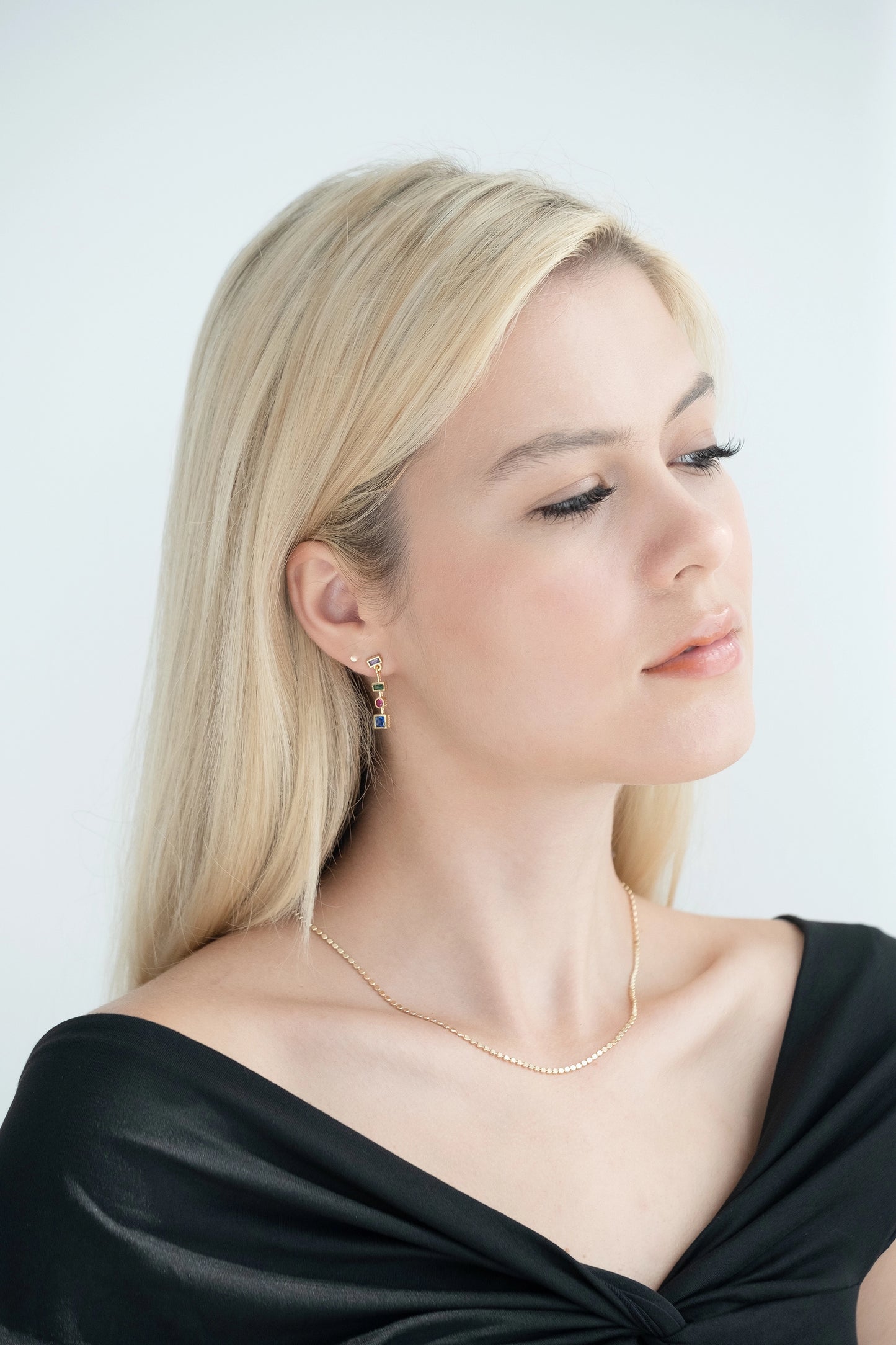 Flat Ball Chain Necklace - cream