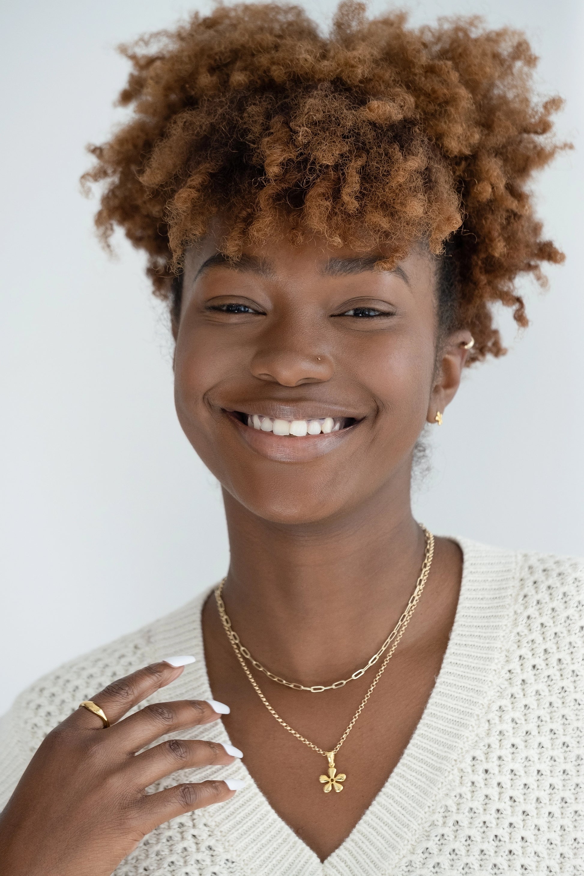 Paperclip Chain Necklace - cream