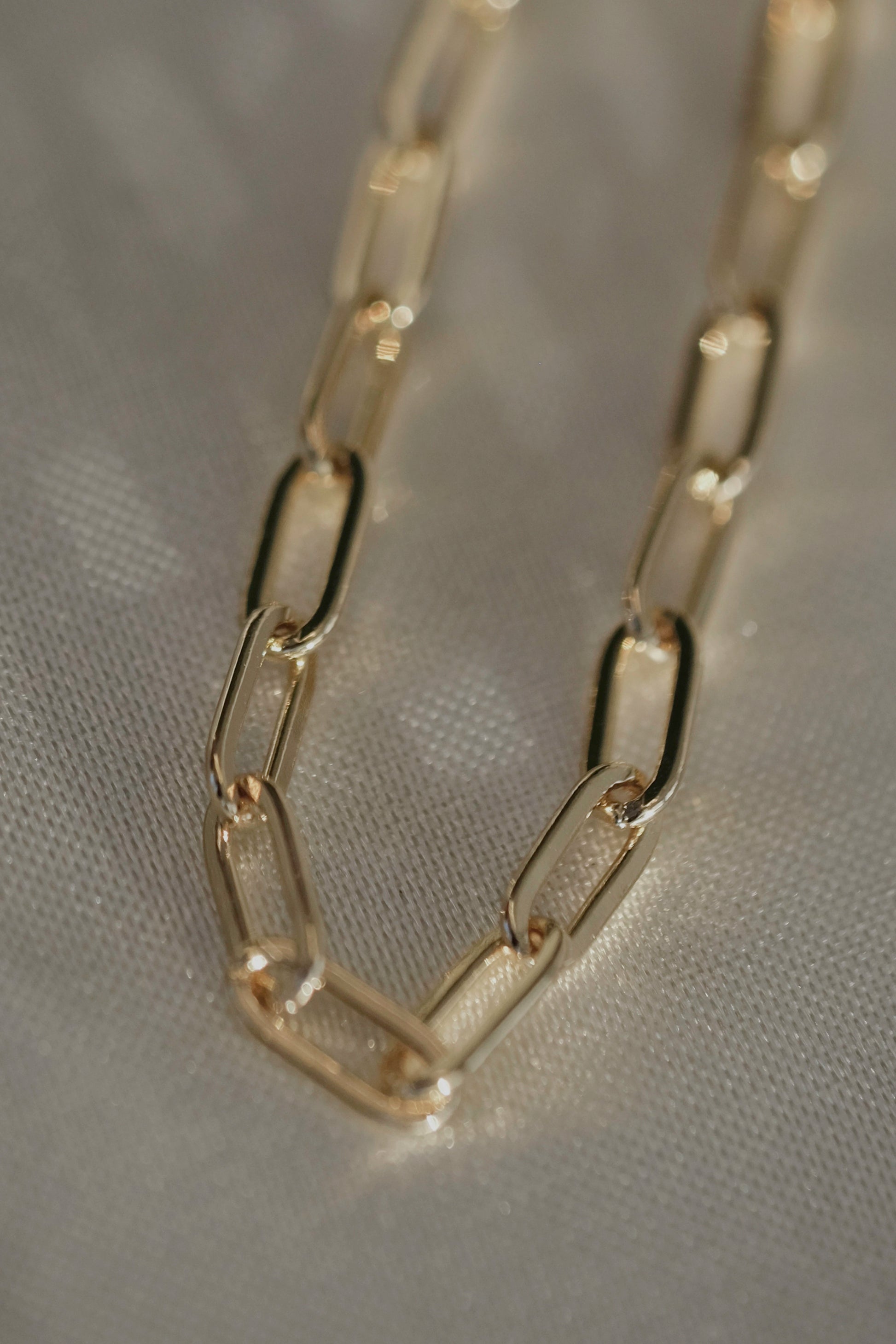 Paperclip Chain Necklace - cream