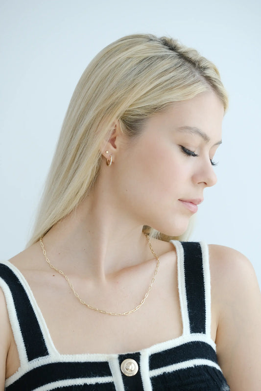 Paperclip Chain Necklace - cream