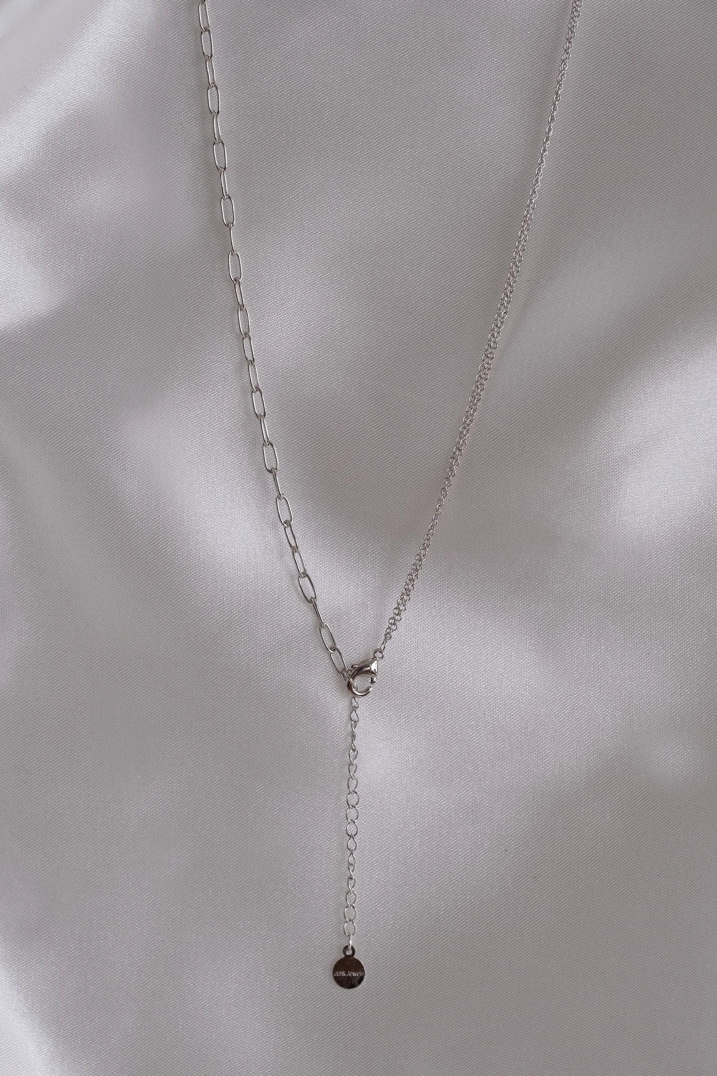 Peridot Heart Silver Double Chain Necklace