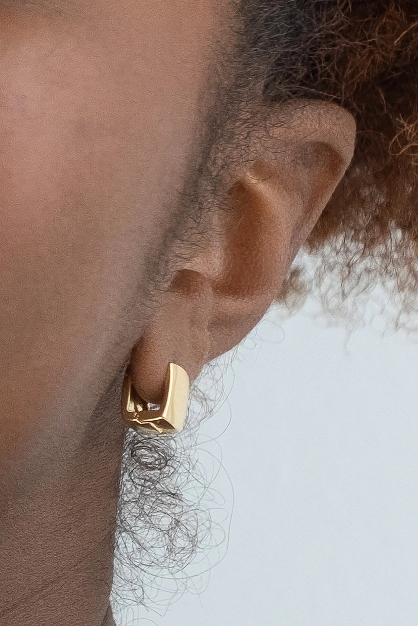 Square Clicker Earrings - cream