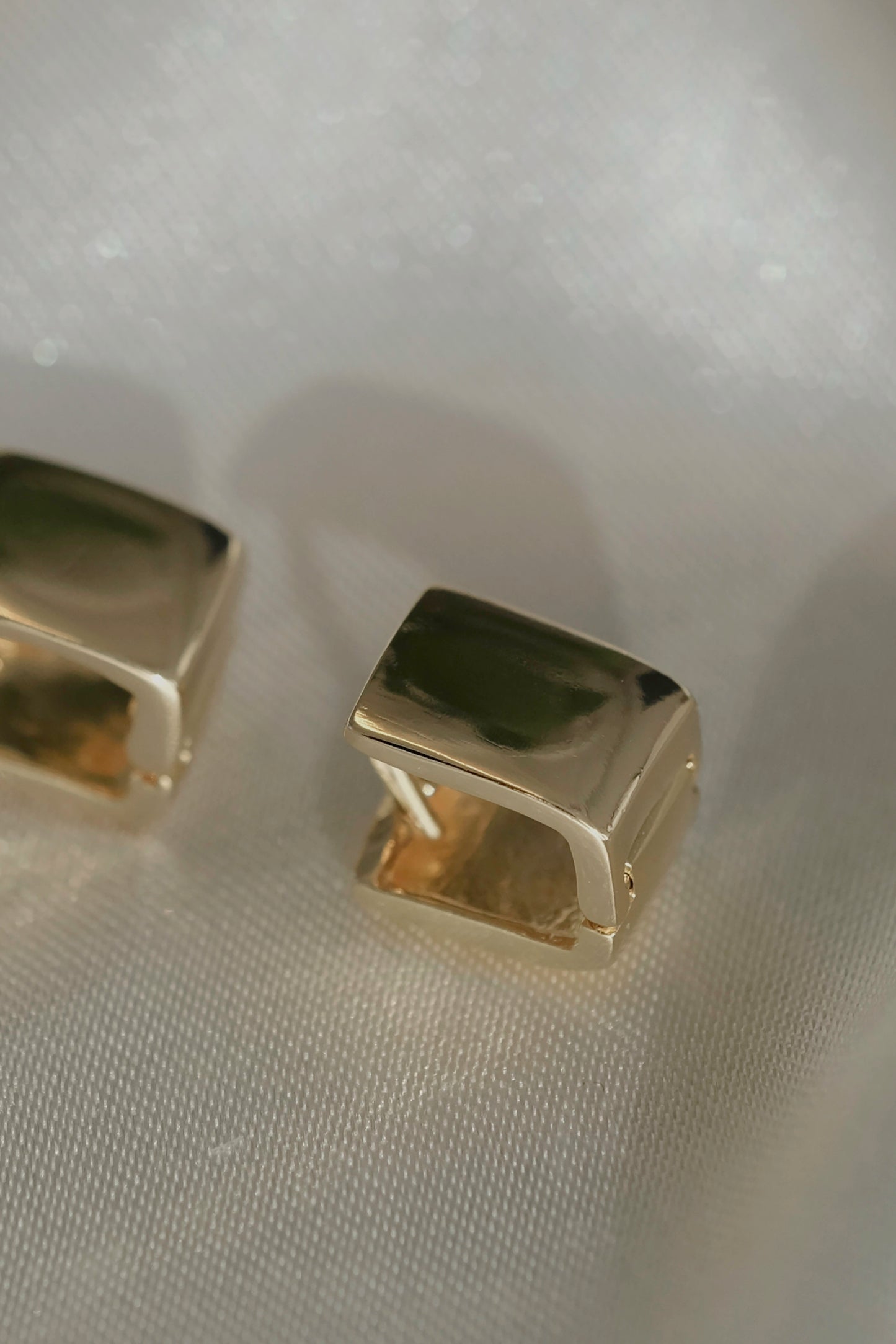 Square Clicker Earrings - cream